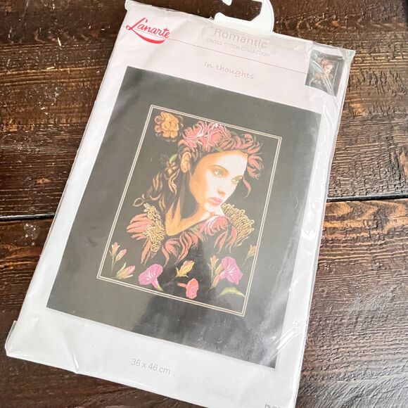 Lanarte Romantic #PN-0147004 In Thoughts Cross Stitch Kit RARE NEW Sealed - Picture 2 of 4